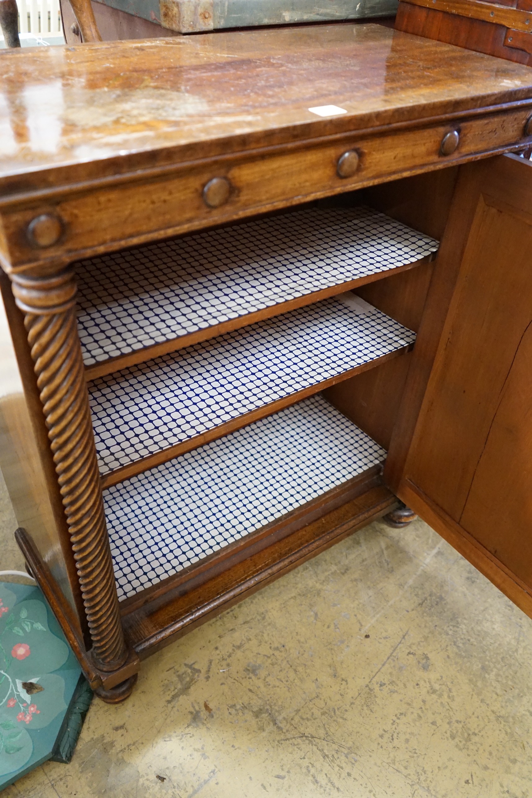 A Regency mahogany side cabinet, width 75cm, depth 38cm, height 89cm